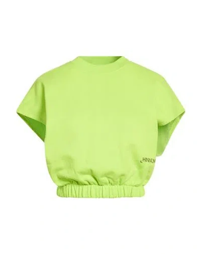 Hinnominate Woman Sweatshirt Lime Green Size Xs Cotton, Elastane