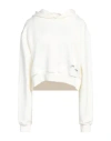 Hinnominate Woman Sweatshirt Off White Size M Cotton, Elastane