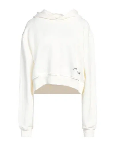 Hinnominate Woman Sweatshirt Off White Size M Cotton, Elastane