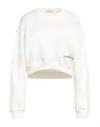 Hinnominate Woman Sweatshirt Off White Size M Cotton, Elastane In Off White