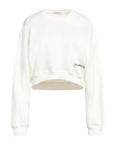 Hinnominate Woman Sweatshirt Off White Size M Cotton, Elastane In Yellow