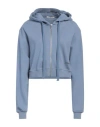 Hinnominate Woman Sweatshirt Pastel Blue Size S Cotton, Elastane