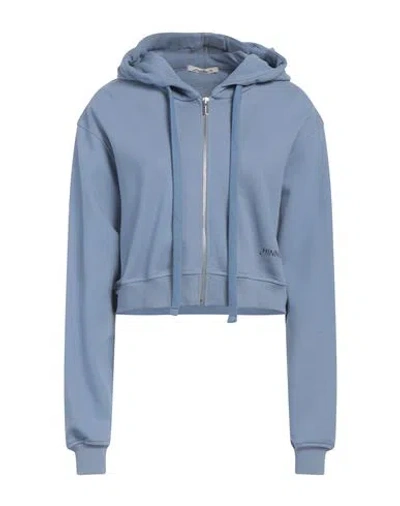 Hinnominate Woman Sweatshirt Pastel Blue Size S Cotton, Elastane