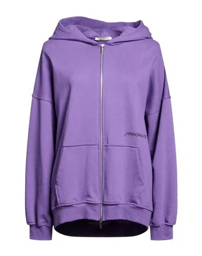 Hinnominate Woman Sweatshirt Purple Size L Cotton, Elastane