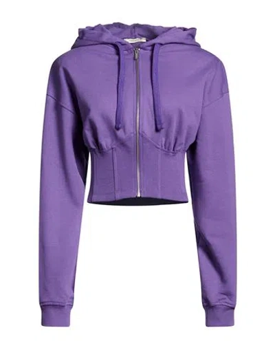 Hinnominate Woman Sweatshirt Purple Size M Cotton, Elastane In Multi
