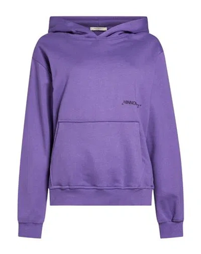 Hinnominate Woman Sweatshirt Purple Size S Cotton