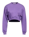 Hinnominate Woman Sweatshirt Purple Size Xxs Cotton, Elastane