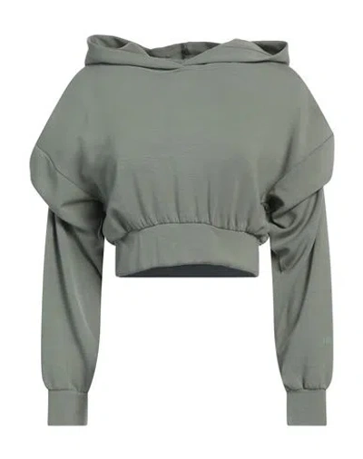 Hinnominate Woman Sweatshirt Sage Green Size M Modal, Polyester, Elastane