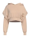 Hinnominate Woman Sweatshirt Sand Size L Modal, Polyester, Elastane In Beige