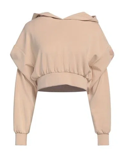 Hinnominate Woman Sweatshirt Sand Size L Modal, Polyester, Elastane In Beige