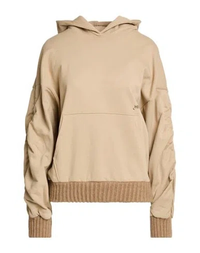 Hinnominate Woman Sweatshirt Sand Size Xs Cotton, Elastane In Brown