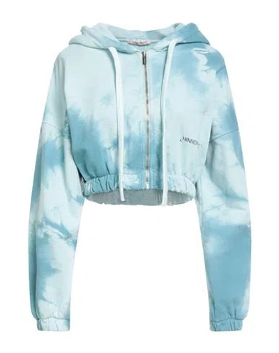 Hinnominate Woman Sweatshirt Sky Blue Size Xs Cotton