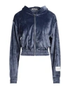 Hinnominate Woman Sweatshirt Slate Blue Size M Polyester, Elastane