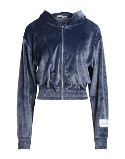 Hinnominate Woman Sweatshirt Slate Blue Size M Polyester, Elastane In Blue