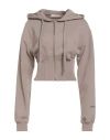 Hinnominate Woman Sweatshirt Taupe Size M Cotton, Elastane In Gray