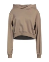 Hinnominate Woman Sweatshirt Taupe Size M Cotton, Elastane In Grey