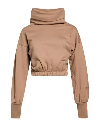 Hinnominate Woman Sweatshirt Taupe Size M Cotton In Gray