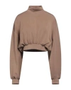 Hinnominate Woman Sweatshirt Taupe Size S Modal, Polyester, Elastane In Grey