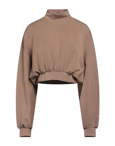 HINNOMINATE HINNOMINATE WOMAN SWEATSHIRT TAUPE SIZE S MODAL, POLYESTER, ELASTANE