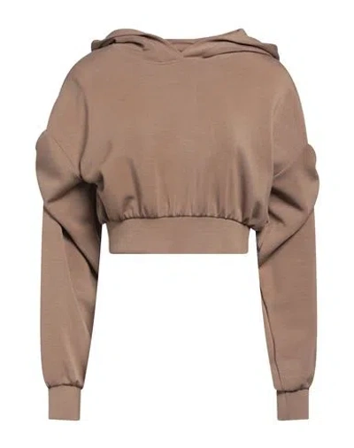 HINNOMINATE HINNOMINATE WOMAN SWEATSHIRT TAUPE SIZE S MODAL, POLYESTER, ELASTANE