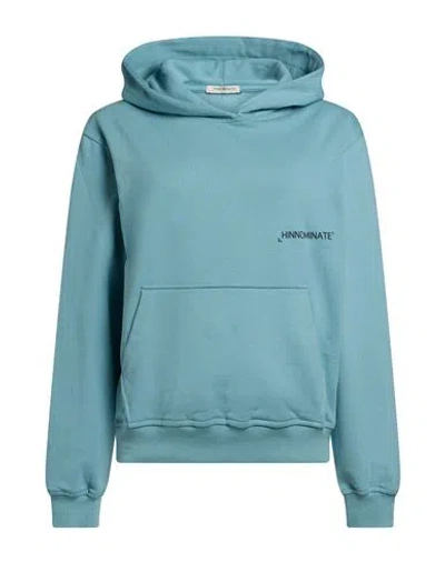 Hinnominate Woman Sweatshirt Turquoise Size Xs Cotton In Blue