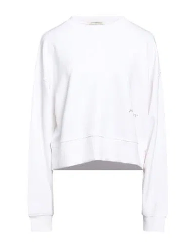 Hinnominate Woman Sweatshirt White Size S Polyester, Modal, Elastane