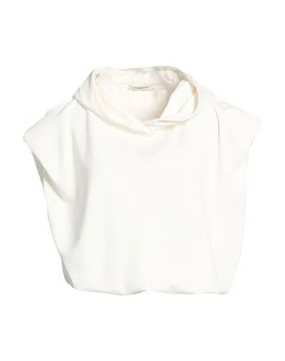 Hinnominate Woman Sweatshirt White Size S Viscose, Polyester, Elastane In Animal Print