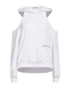 Hinnominate Woman Sweatshirt White Size M Polyester, Modal, Elastane In White