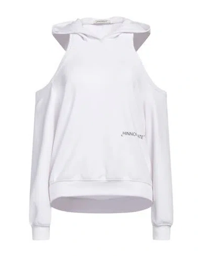 Hinnominate Woman Sweatshirt White Size M Polyester, Modal, Elastane