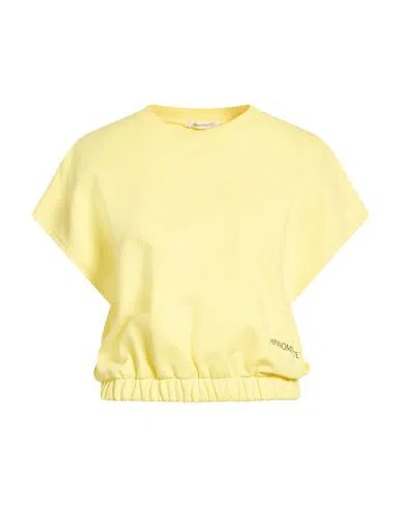 Hinnominate Woman Sweatshirt Yellow Size L Cotton, Elastane In White