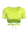 Hinnominate Woman T-shirt Acid Green Size L Cotton, Elastane