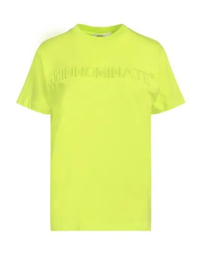Hinnominate Woman T-shirt Acid Green Size M Cotton