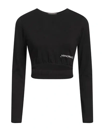 Hinnominate Woman T-shirt Black Size Xxs Cotton, Elastane
