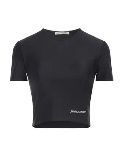Hinnominate Woman T-shirt Black Size L Polyamide, Elastane