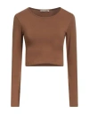 Hinnominate Woman T-shirt Brown Size L Cotton