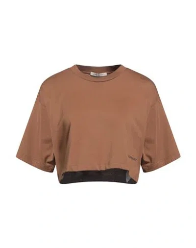 Hinnominate Woman T-shirt Camel Size Xs Cotton, Elastane In Beige