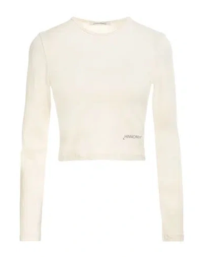 Hinnominate Woman T-shirt Cream Size M Cotton, Elastane In White