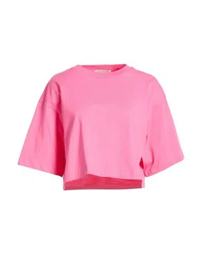 Hinnominate Woman T-shirt Fuchsia Size L Cotton In Pink