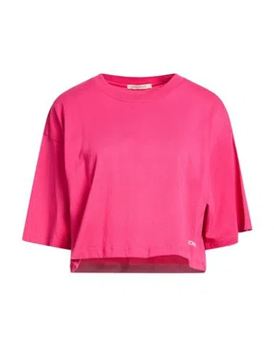 Hinnominate Woman T-shirt Fuchsia Size L Cotton In Pink