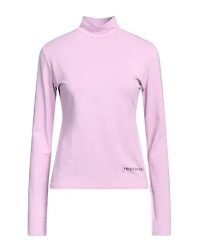 Hinnominate Woman T-shirt Lilac Size L Cotton, Elastane In Purple