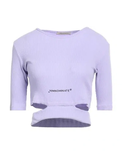 Hinnominate Woman T-shirt Mauve Size Xs Cotton, Elastane In Purple