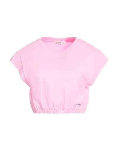 Hinnominate Woman T-shirt Pink Size M Cotton