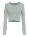 Hinnominate Woman T-shirt Sage Green Size M Cotton In Gray