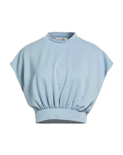 Hinnominate Woman T-shirt Sky Blue Size S Modal, Polyester, Elastane
