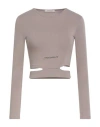 Hinnominate Woman T-shirt Taupe Size M Cotton, Elastane In Gray