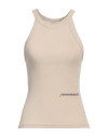 Hinnominate Woman Tank Top Beige Size Xxs Cotton, Elastane