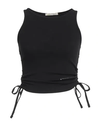 Hinnominate Woman Tank Top Black Size M Cotton, Elastane