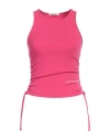 Hinnominate Woman Tank Top Fuchsia Size L Cotton, Elastane In Pink