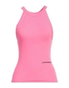 Hinnominate Woman Tank Top Fuchsia Size M Cotton, Elastane In Pink