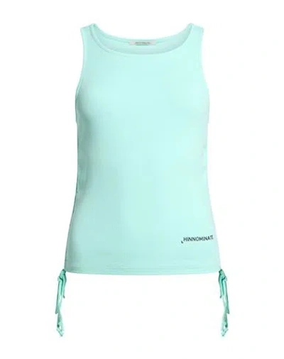 Hinnominate Woman Tank Top Light Green Size L Cotton, Elastane